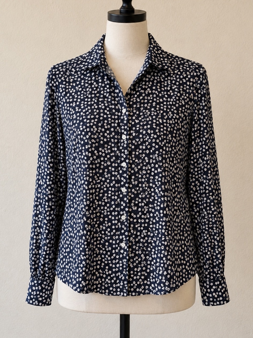 Brooks Brothers Navy and White Floral Button-Down Shirt